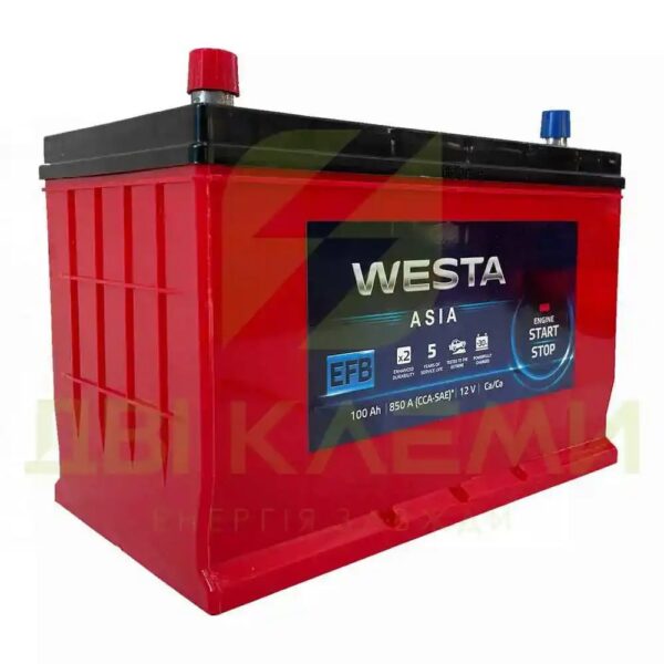 Автомобільний акумулятор westa 100ah 850a premium asia efb l+